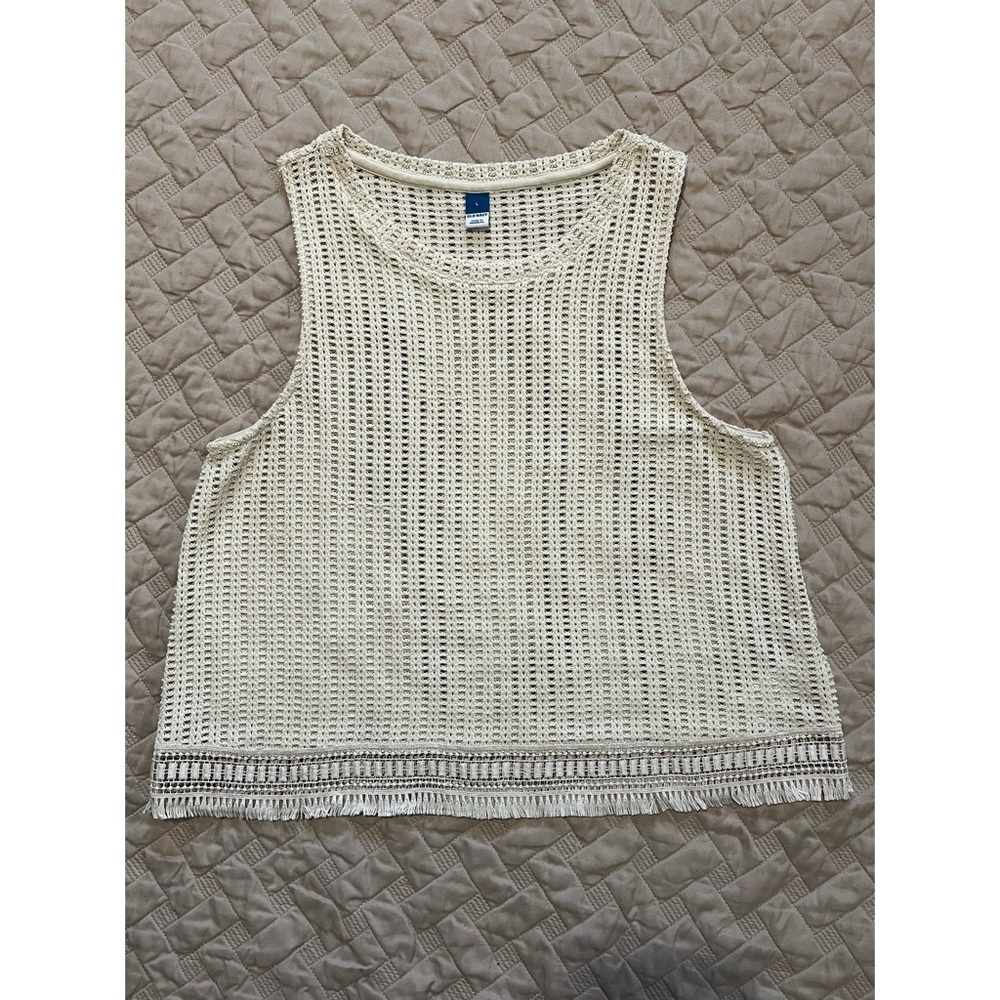 Old Navy Crochet Tank - L - EUC!
